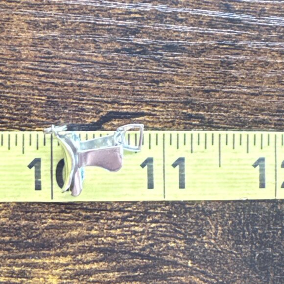 VTG Solid Sterling Silver 925 Saddle Dangle Charm Size 0.75" Length - Picture 8 of 10